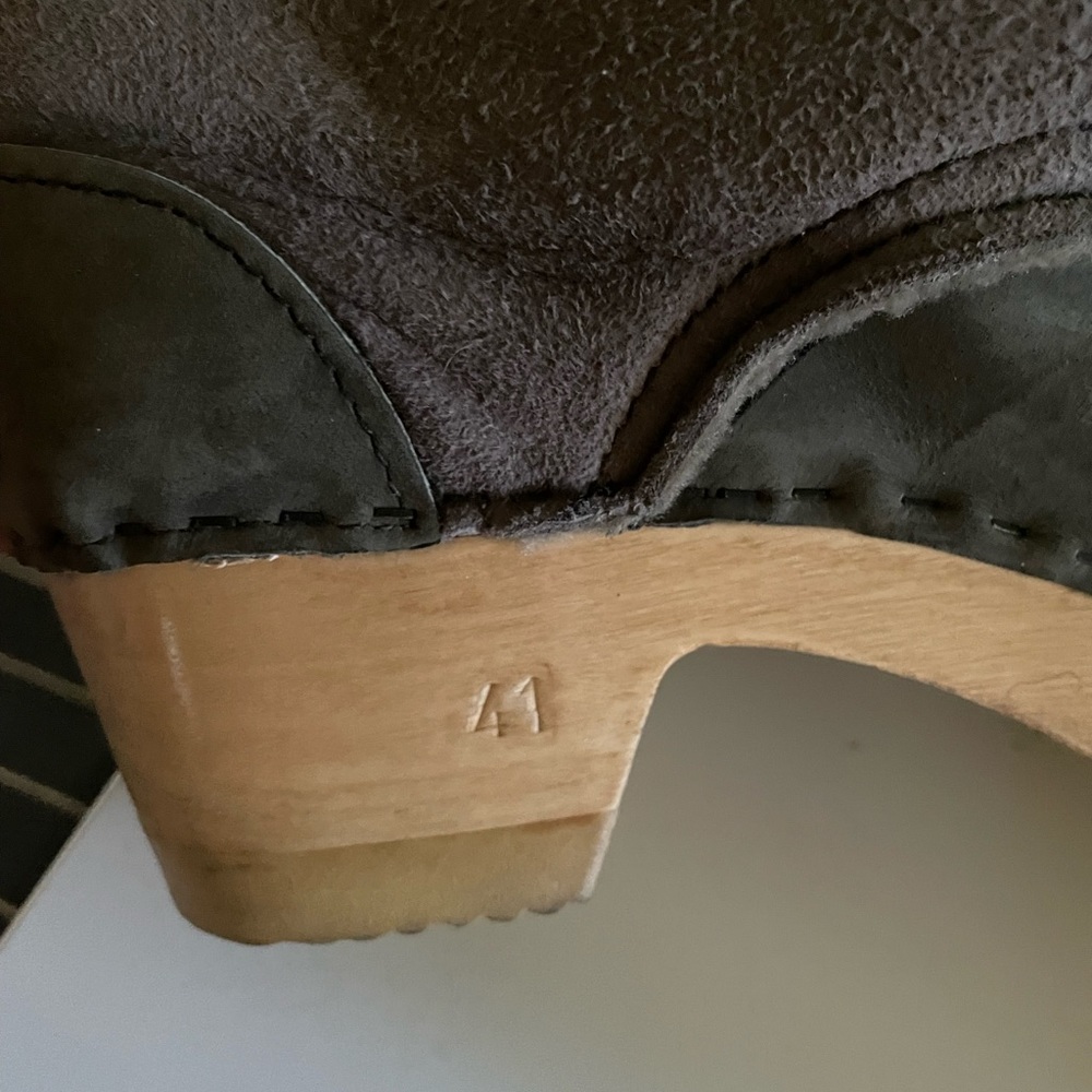 Shearling Lined Boot Clogs Grey-Great Condition - image 6